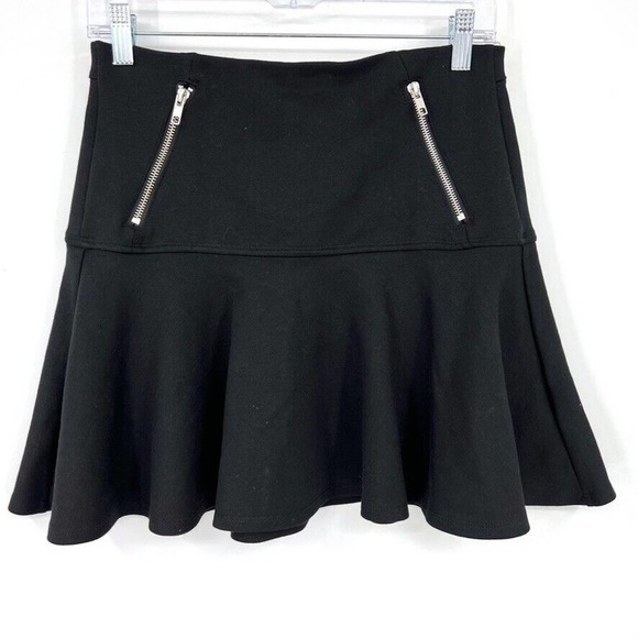 Amour Vert Womens S Myla Skirt Black Zippers Flare - Picture 1 of 4